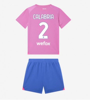 AC Milan Davide Calabria #2 Koszulka Trzecich Dziecięca 2023-24 Krótki Rękaw (+ Krótkie spodenki)